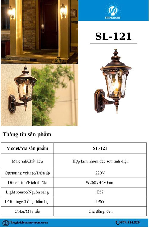 catalogue đèn tường cổ điển sl-121