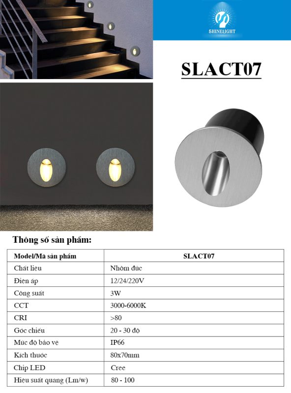 Đèn âm bậc cầu thang SLACT07