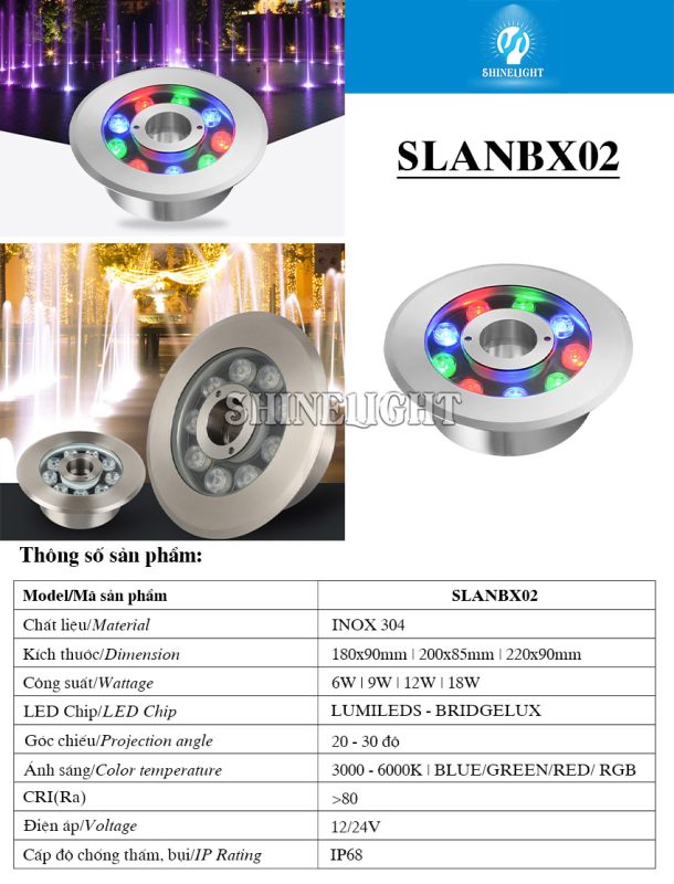 Đèn âm nước SLANBX02