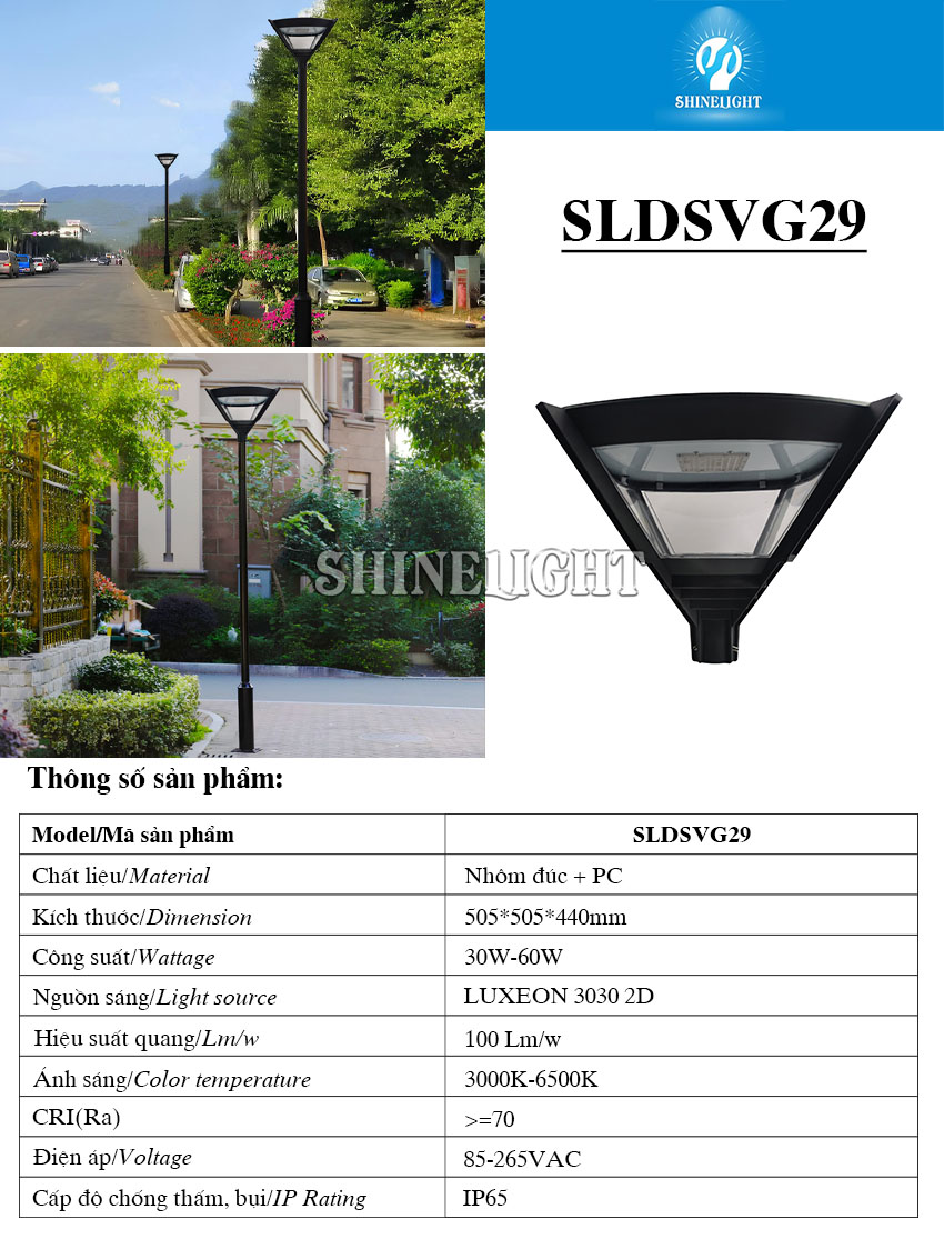 Cột đèn sân vườn SLDSVG29