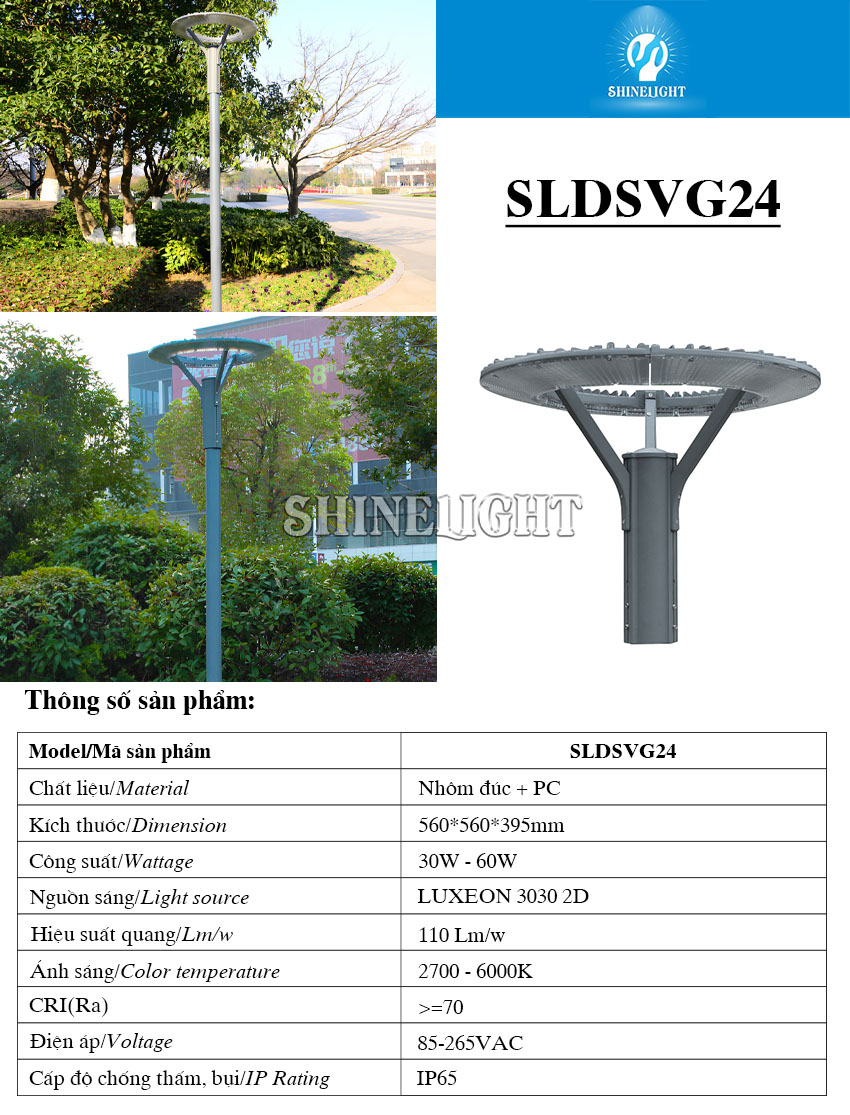 Cột đèn sân vườn SLDSVG24