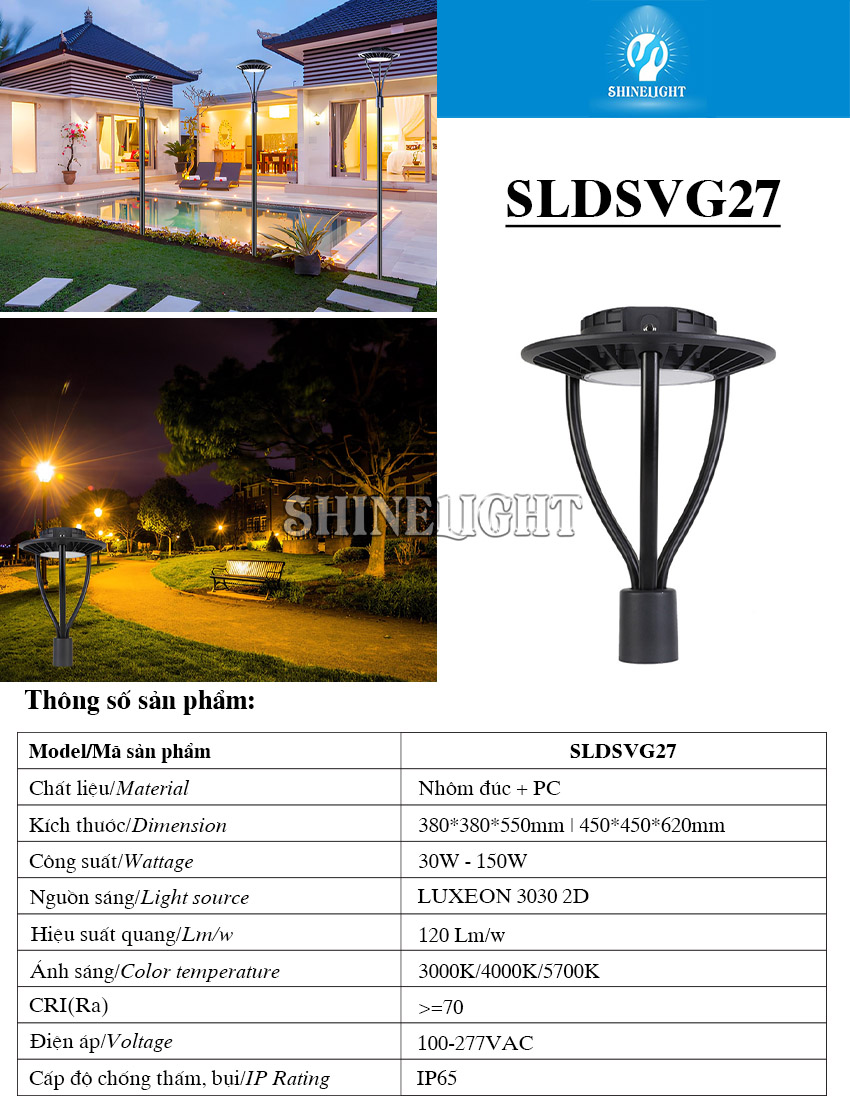 Cột đèn sân vườn SLDSVG27