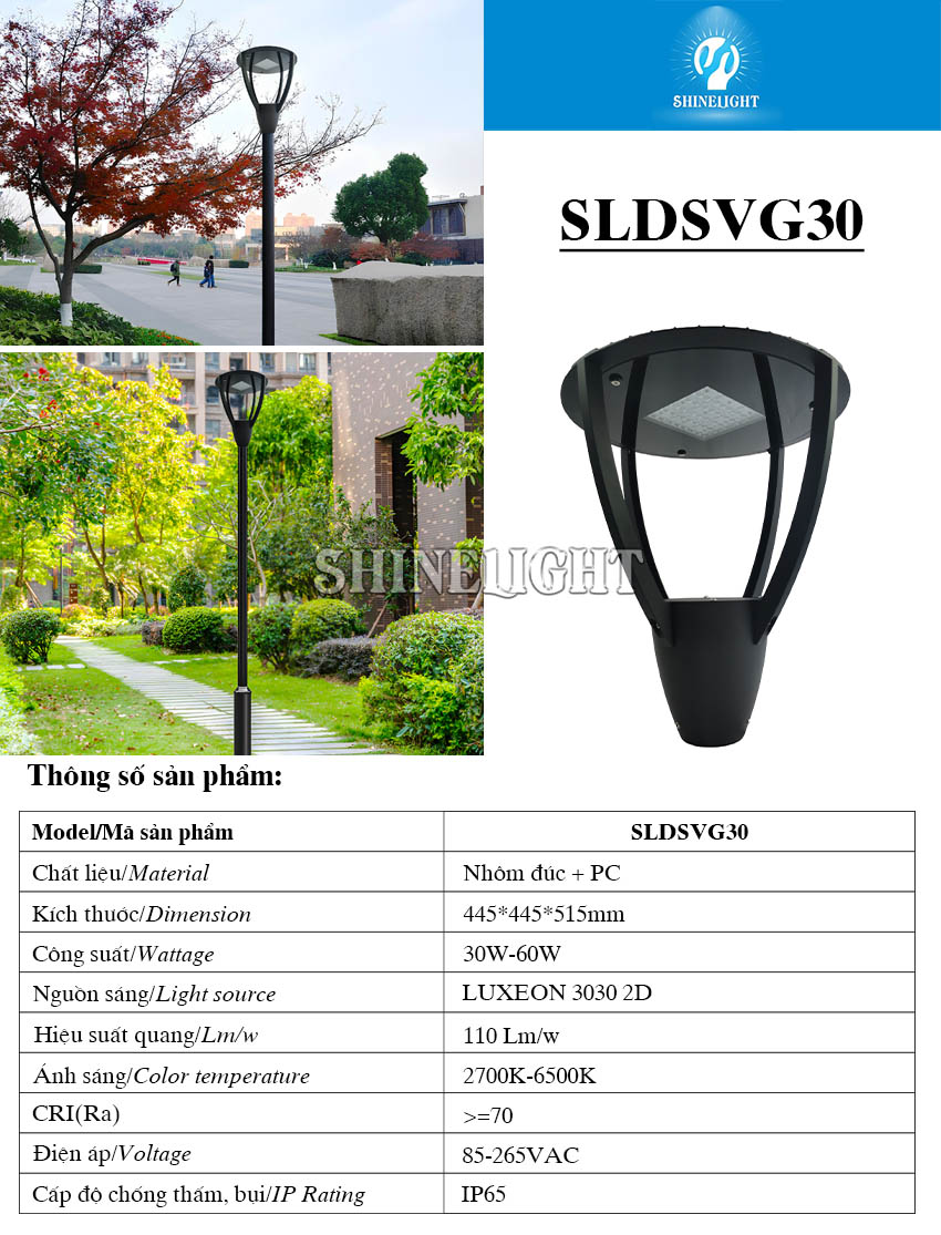 Cột đèn sân vườn SLDSVG30