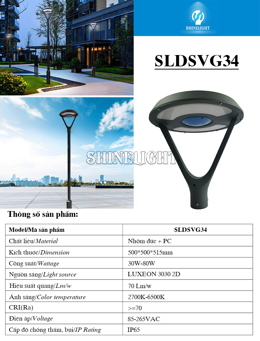 Cột đèn sân vườn SLDSVG34