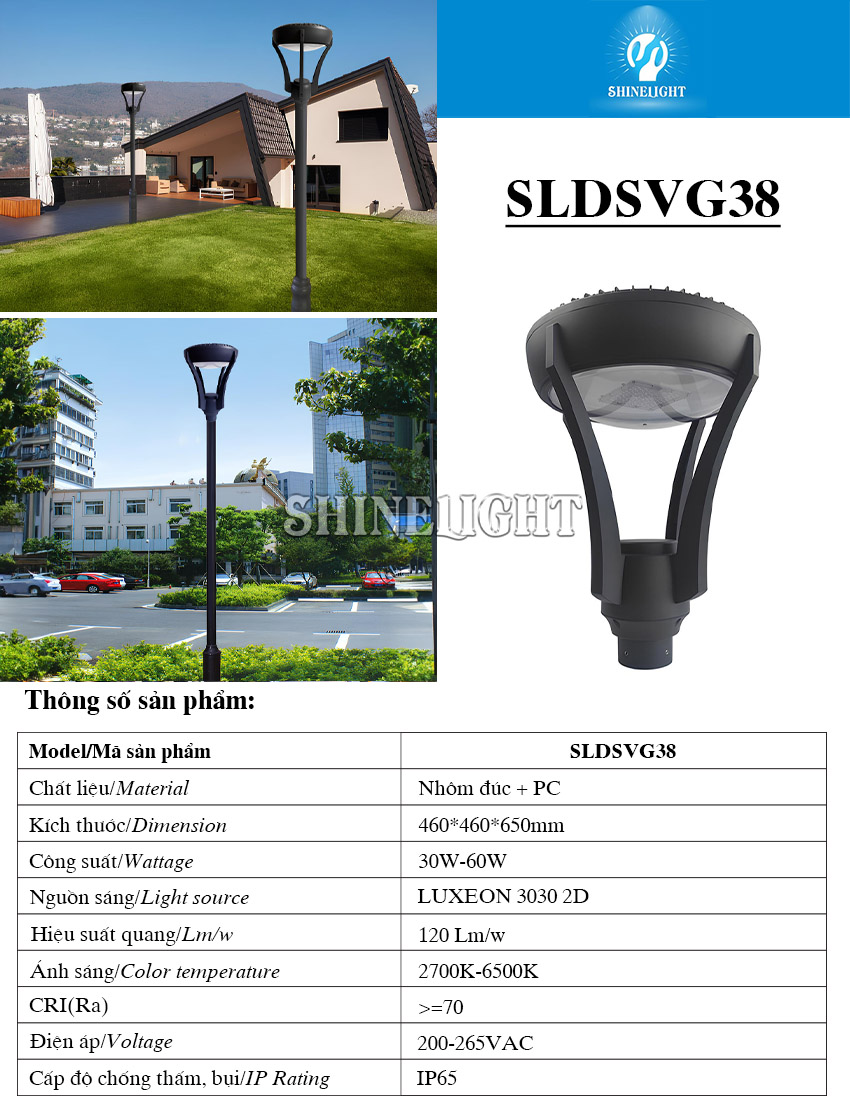 Cột đèn sân vườn SLDSVG38