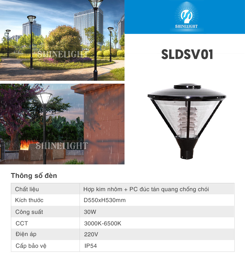 Cột đèn sân vườn hiện đại SLDSV01