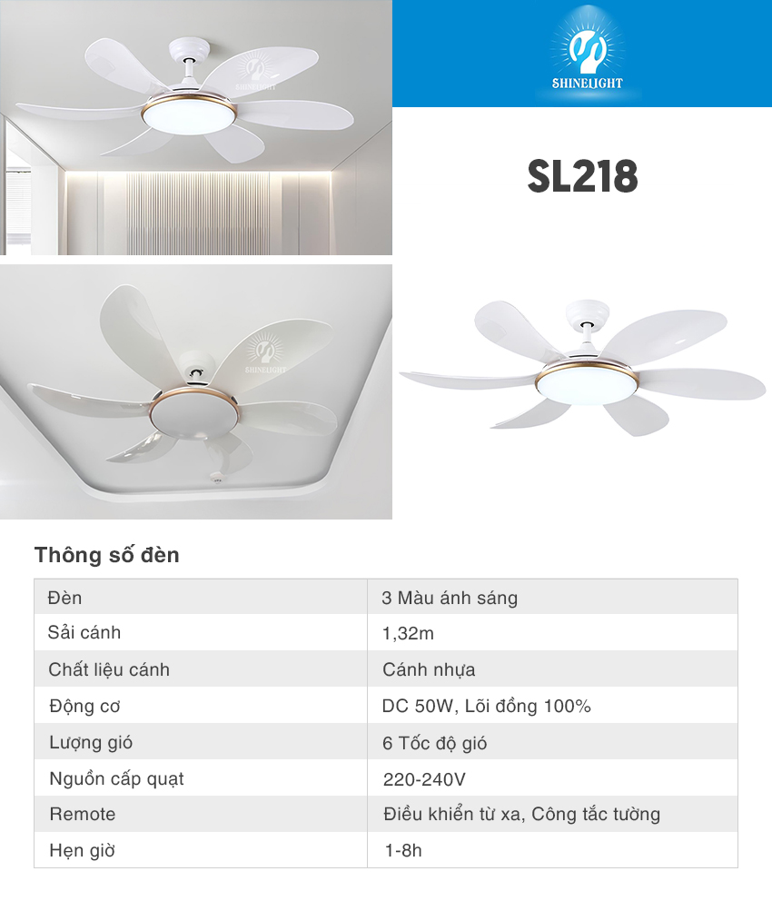 Quạt trần đèn SL218