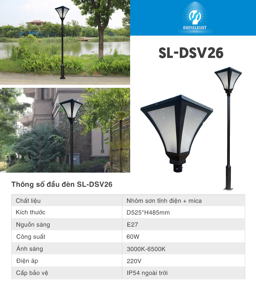 Cột đèn sân vườn SL-DSV26