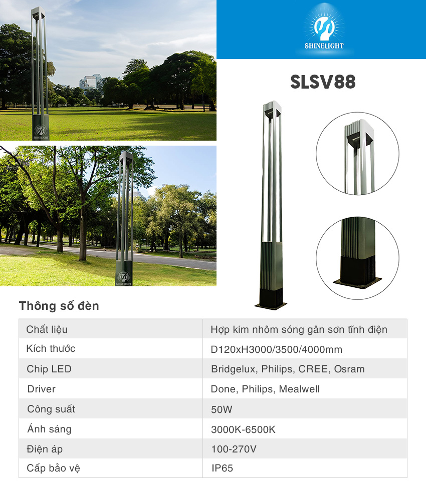 Cột đèn sân vườn SLSV88