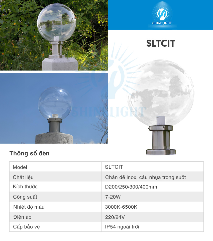 Đèn trụ cổng SLTCIT