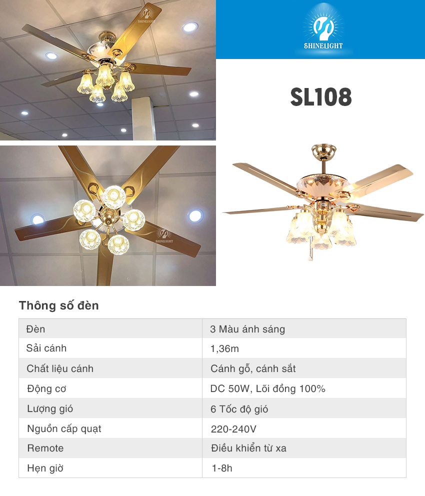 Quạt trần đèn SL108